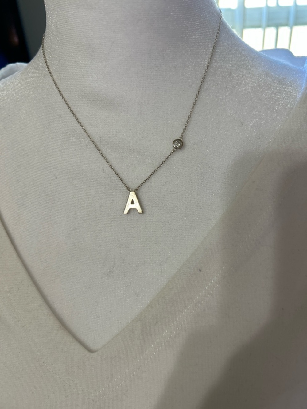 Silpada Sterling Silver Initial 'A' Necklace with Accent Gem